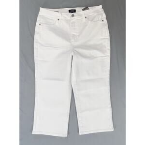 NYDJ Lift/Tuck Joni Capri Stretch Crop Jeans. White, Women's Size 10P. EUC!